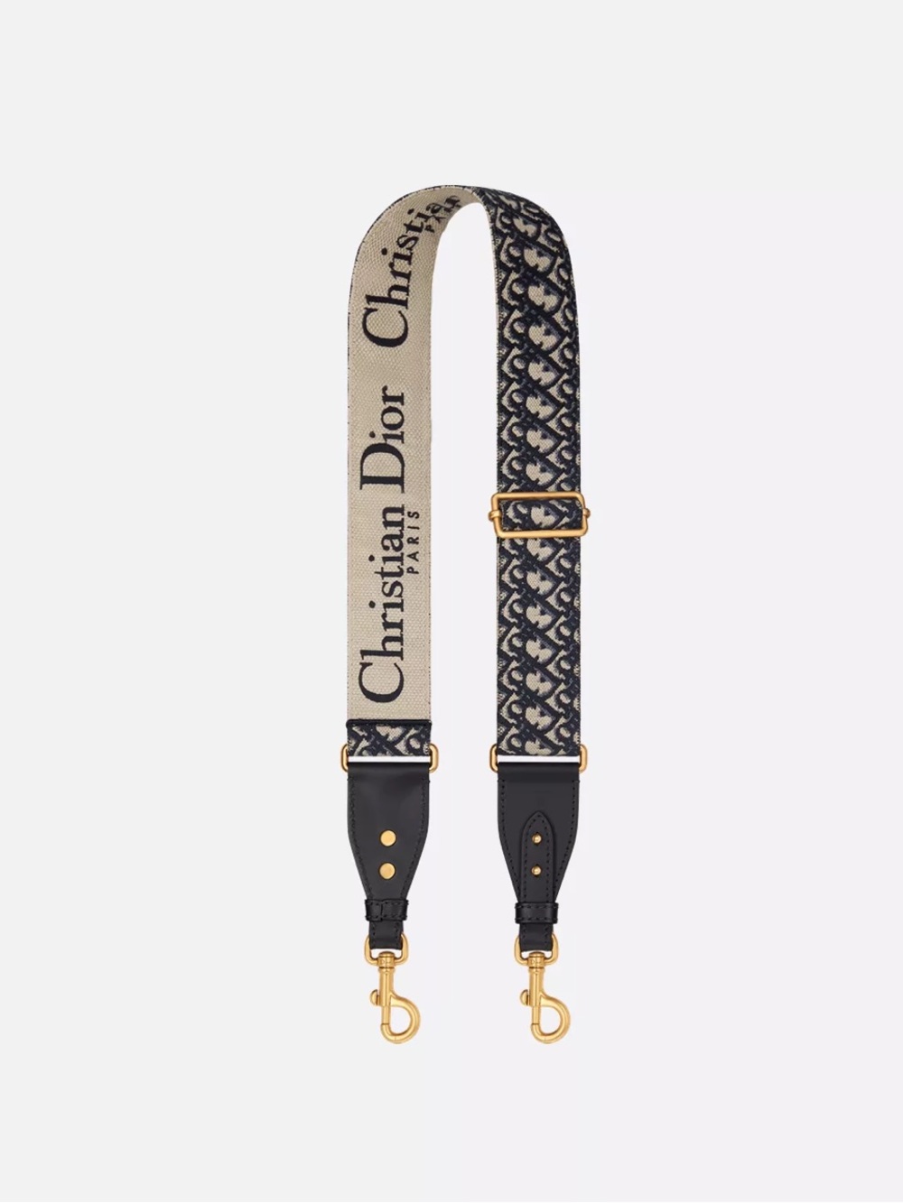 AUTHENTIC Oblique Canvas Leather Shoulder Strap